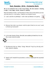 Worksheets for kids - read,_remember_write_-_exclamation_marks